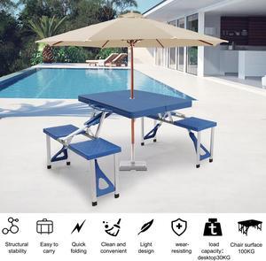 Siamese Folding Tables and Chairs-Plastic PS Thickening