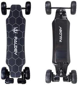 Raldey Electric Skateboard All Terrain Longboards With Remote,28mph Top Speed,1500w Dual Belt Motor, 19 Miles Range, Suitable For Adults Teens, Carbon Board, At V.2