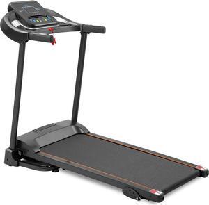 Compact Easy Folding Treadmill Motorized Running Jogging Machine with Audio Speakers and Incline Adjuster RT