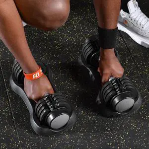 Pair of 12.5 Lbs Adjustable Dumbbell with Handle and Weight Plate for Home Gym black RT