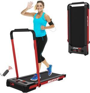 2 in 1 Under Desk Treadmill for Home, Installation-Free Foldable Treadmill Compact Electric Running Machine, Remote Control & LED Display Walking Running Jogging