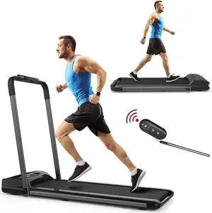 FYC 2 in 1 Folding Under Desk Treadmill, Foldable Electric Running Machine, No Installation Required, Jogging Walking Pad Exercise Fitness Treadmill for Office/Apartment, Save Space