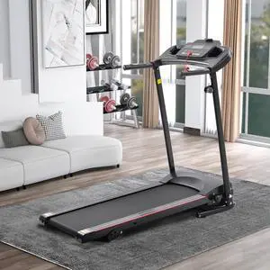 Folding Treadmill with Incline 2.5HP 12KM/H Electric Treadmill for Home Foldable, Bluetooth Music Cup Holder Heart Rate Sensor Walking Running Machine for Indoor Home Gym Exercise Fitness