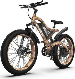 AOSTIRMOTOR S18 1500W 48V 15Ah 26 Inch Tire Electric Bike 25-40km Mileage Range 120kg Max Load Mountain Fat Tire Electric Bicycle