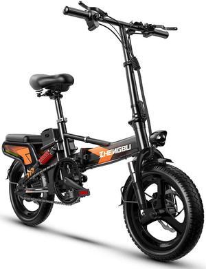 Electric Bike 400W Electric Commuter Bikes, Folding Mini Ebike 14'' Electric Bicycle with 48V 20Ah Battery, 21MPH Adults/Teens City E Bike