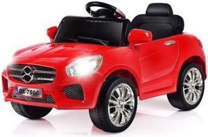 6V Kids Remote Control Battery Powered LED Lights Riding Car-Red
