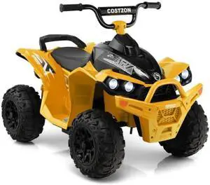12V Kids Ride On ATV with High-Low Speed and Comfortable Seat-Yellow