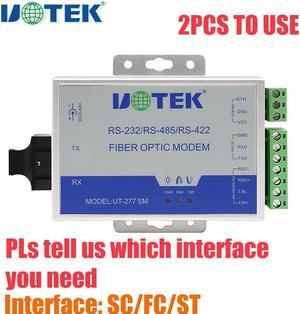 2PCS UOTEK RS232 RS485 RS422  to Fiber Optic MODEM SC ST FC Ports 460kbps Optical-Fiber Converter Transceiver Supports Master-slave Mode UT-277