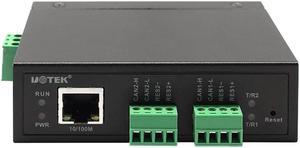 UOTEK Industrial TCP/IP to 2 Ports CAN BUS Protocol Converter TCP IP Canbus2.0 Adapter Bidirectional Data Transmission Connector UT-6502