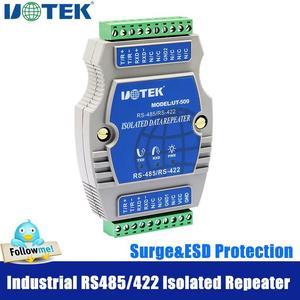 UOTEK Industrial RS485 RS422 Repeater with Isolation Din-rail RS-485 RS-422 Isolator Allow Connecting 128 Sets 9-30VDC/350mA UT-509