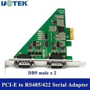 UOTEK PCI-E to 2 Ports RS485 RS422 Serial Port Adapter High-Speed Serial Expansion Port ESD Protection Industrial UT-792