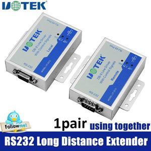 1Pair UOTEK Industrial Grade RS-232 Serial Extension Driver Converter RS232 Adapter UT-2212 Long Distance Extender Connector