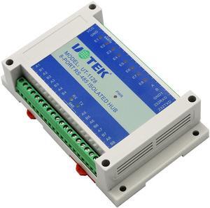UOTEK Industrial 8 Ports RS485 Isolated Hub RS-485 DC12-48V 350Ma Voltage Input Asynchronous Half-duplex Hub with Lightning and Surge Protection UT-1128