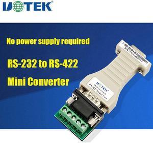 UOTEK Mini RS-232 to RS-422 Converter RS422 RS232 Conversion Adapter DB9 Connector No Power Required Bidirectional UT-202D