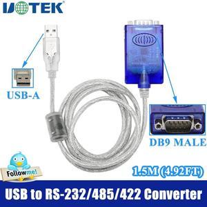 UOTEK 4.9Ft USB to RS485 RS422 RS232 Converter USB-A RS-232 RS-485 RS-422 Cable Serial DB9 Connector Full Half Duplex UT-8890