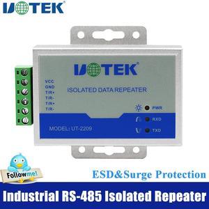 UOTEK Industrial Grade RS-485 RS 485 Repeater RS485 with Optical Isolation 600W Lightning Surge ±15KV ESD Protection UT-2209