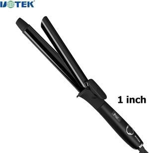 UOTEK Curling Iron 1 inch with Clipped Ceramic Barrel for Long Hair Large Waves Hair Curler Making Professional Salon Hairstyle in Home & Travel Dual Voltage 1'' Wand Curling Iron Black