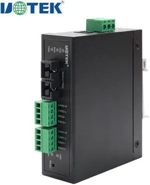 UOTEK 100M Fiber to Canbus Converter CAN BUS Modbus Adapter Can Gateway 2 Ports Can Interface Converter