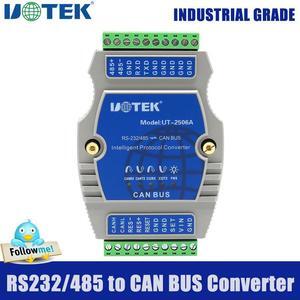 UOTEK RS232 RS485 to Canbus Converter with Protocol Industrial Grade RS232 RS485 CAN BUS Adapter Terminal Block Connector Isolation UT-2506A
