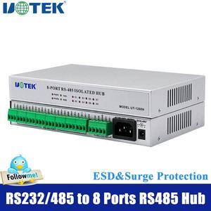 UOTEK RS-232 RS-485 to 8 Ports RS485 Hub Industrial Grade UT-1208H Asynchronous Half-duplex RS232 RS485 Hub with Optoelectronic Isolation Fast Shipping