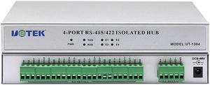 UOTEK Industrial RS-485 RS-422 to RS485 RS422 Hub 4 Ports with Optoelectronic Isolation Half Duplex with Lightning Surge Protection  DC/DC Isolated Module UT-1304