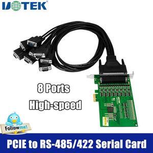 UOTEK Industrial PCIE to 8 Port RS485 RS422 High Speed Serial Card Converter ESD Anti-lightning  UT-798