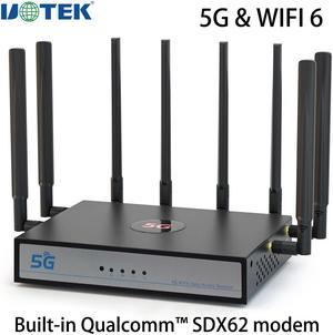 UOTEK WiFi6 5G CPE Router LTE Wireless Router Dual Band WiFi Sim Card Modem 802.11ax 2T2R MIMO Mesh Router for Wireless Internet High Speed 5g Router With SIM Card Slot