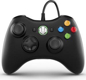 PC Controller, Wired Controller for Xbox 360/PC, 71 in/1.8m USB cable , Double Vibration-Black