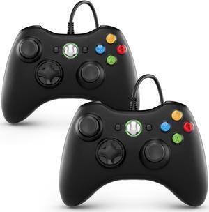2-pack Wired Controller for Xbox 360/PC, 71 in/1.8m USB cable , Double Vibration-Black