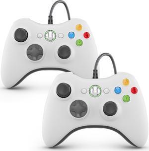 2-pack Wired Controller for Xbox 360/PC, 71 in/1.8m USB cable , Double Vibration-White