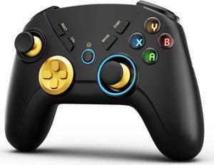 ISHAKO Wireless Controller for PC/Mac/Switch, 3-Level Double Shock,Marco Buttons, Turbo function