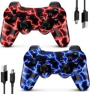 2Pack Controller for PS3/PC, Wireless Controller for PS3, Motion Sensing, Double Shock(RED+BLUE)
