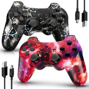 ISHAKO Wireless Controller for PS3, 2 Pack game Controller, 6-Axis Motion Sensor, Double Vibration