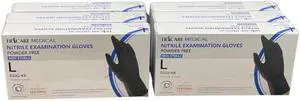 TRICARE MEDICAL Nitrile Exam Gloves, Low Derma, 3.5 Mil, Berry Black, 6 Boxes of 100 - Large TRICARE MEDICAL Nitrile Exam Gloves, Low Derma, 3.5 Mil, Berry Black, 6 Boxes of 100 - Large