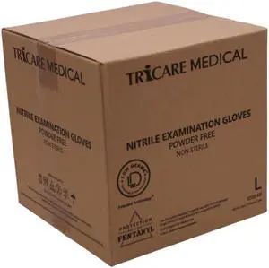 TRICARE MEDICAL Nitrile Exam Gloves, Low Derma, 3.5 Mil, Berry Black, Case of 1000 - Large