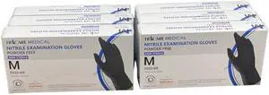 TRICARE MEDICAL Nitrile Exam Gloves, Low Derma, 3.5 Mil, Berry Black, 6 Boxes of 100 - Medium TRICARE MEDICAL Nitrile Exam Gloves, Low Derma, 3.5 Mil, Berry Black, 6 Boxes of 100 - Medium