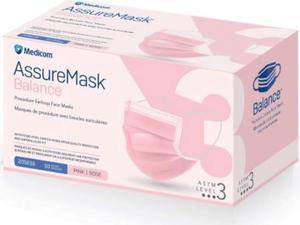 MEDICOM AssureMask Balance ASTM Level 3 Disposable Face Masks, Pack of 50 - Pink