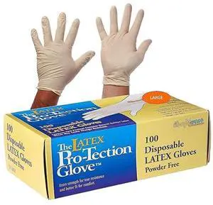 Disposable Latex Gloves, Powder Free Size Large