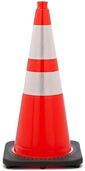 28" Orange Traffic Cones w/ 4"& 6" 3M Reflective Collars (Pack of 8)