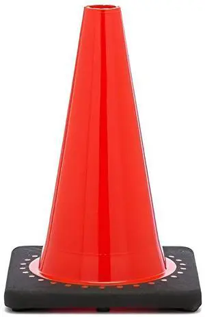 COMFITWEAR FC-120 Orange Traffic Safety Cone with Black Base, 12'' H
