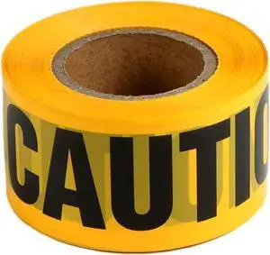 COMFITWEAR Yellow Caution Barricade Tape, 3" x 300' Single Pack One Roll Construction Ready.