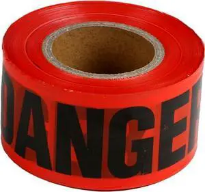 COMFITWEAR Red Danger Barricade Tape, 3" Wide Tape Roll Single Pack Construction Ready ( PT-200)