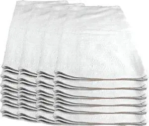 COMFITWEAR Bar Mop Cleaning Kitchen Towels  16" x 19 White Bar Towels White Kitchen Towels Cotton Bar Rags Towels for Kitchen Restaurant Cleaning Towels (PACK OF 24)