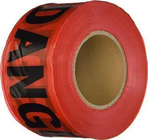 COMFITWEAR Red Danger Barricade Tape 3" x 1000', (2 Pack)