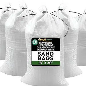 COMFITWEAR Heavy Duty Durable SandBags Empty Water Resistant UV Protection Polypropylene Sand Bags Ultra Tough Sandbags Hurricane Flooding Protection Gardening Construction (18 x 30, 10 PACK)