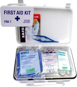 COMFITWEAR First Aid Emergency Kit Minor Emergencies ANSI Compliant Weatherproof Plastic Case (FAK1- For 15 Persons)