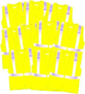 COMFITWEAR High Visibility Safety Vests for Construction Work School Outdoor Sports Traffic Safety Bright Yellow (12 Pack,Yellow,One Size)