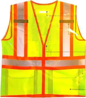 COMFITWEAR High Visibility Safety Vests for Construction,Work School Outdoor Sports Traffic Safety Orange/Yellow (1,X-LARGE)