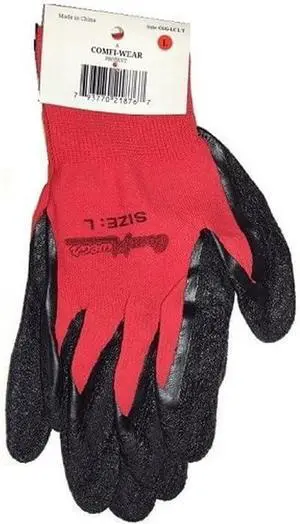 COMFTIWEAR ComfiGrip Latex Crinkle Texture Red Gloves (Pack of 12)