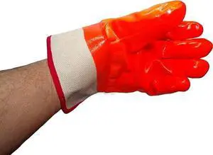 COMFITWEAR Comfort Lined Heavy Duty PVC Coated Liquid Proof Foam Insulation Cold Storage Chemical Resistant Clean Room Gloves Ultimate Safety Gloves (PACK OF 12)